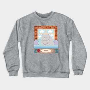 Happy Grey Cat Crewneck Sweatshirt